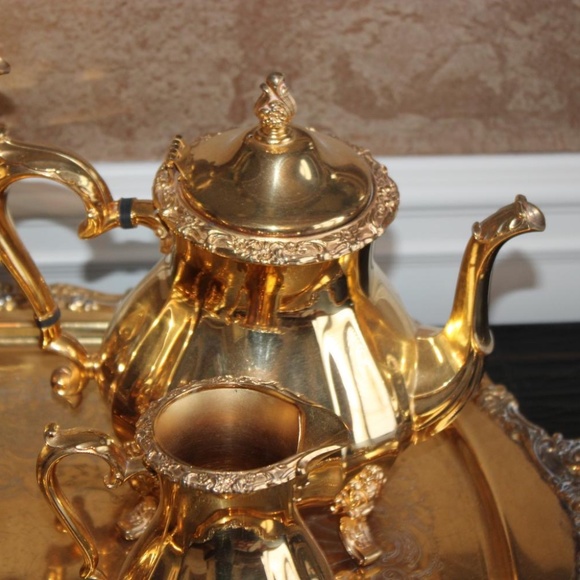 24K Gold Plated Coffee/Tea Service Vintage Rare - Picture 5 of 7